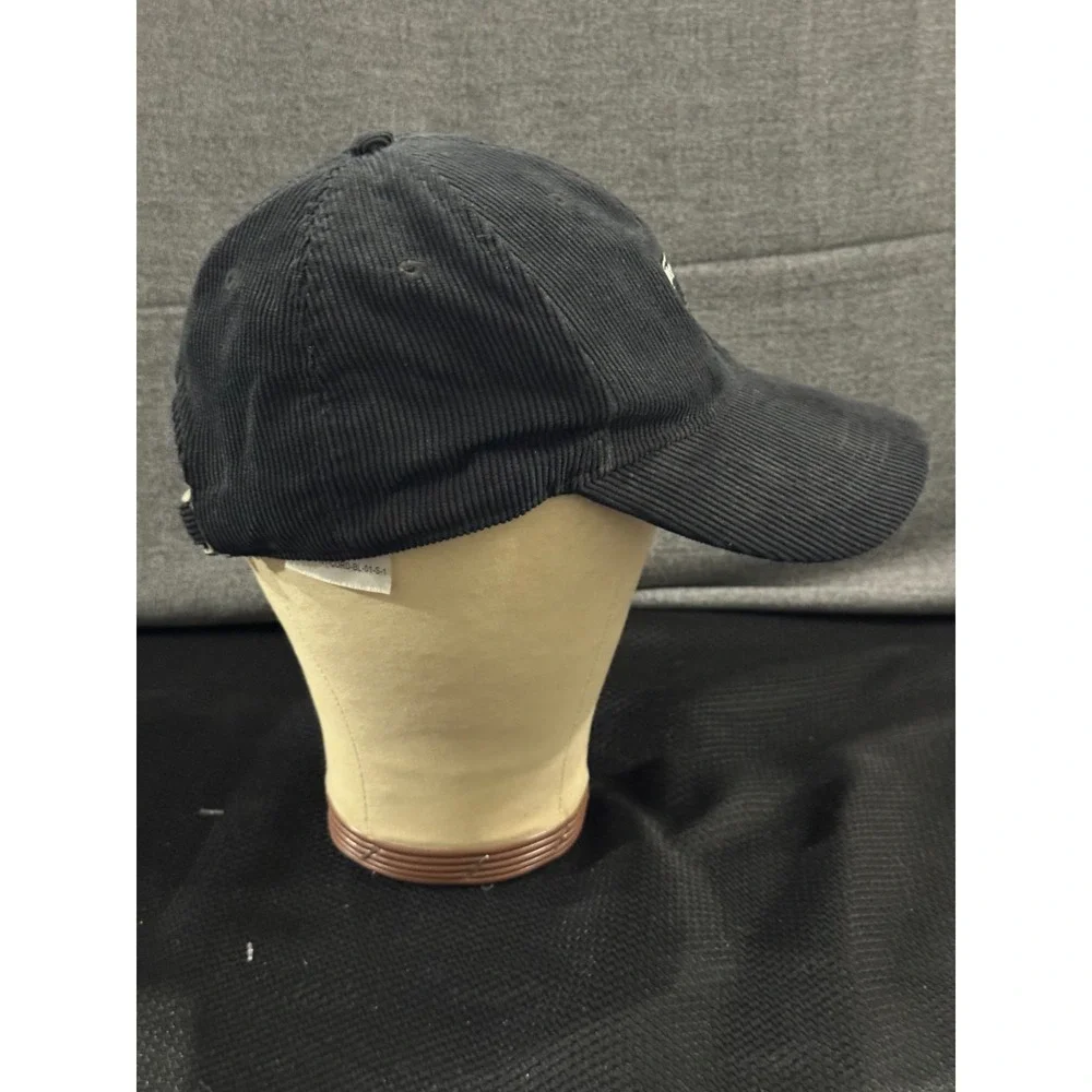 Wrangler Corduroy Cap Men's One Size Black Embroidered Logo Adjustable Strap Hat
